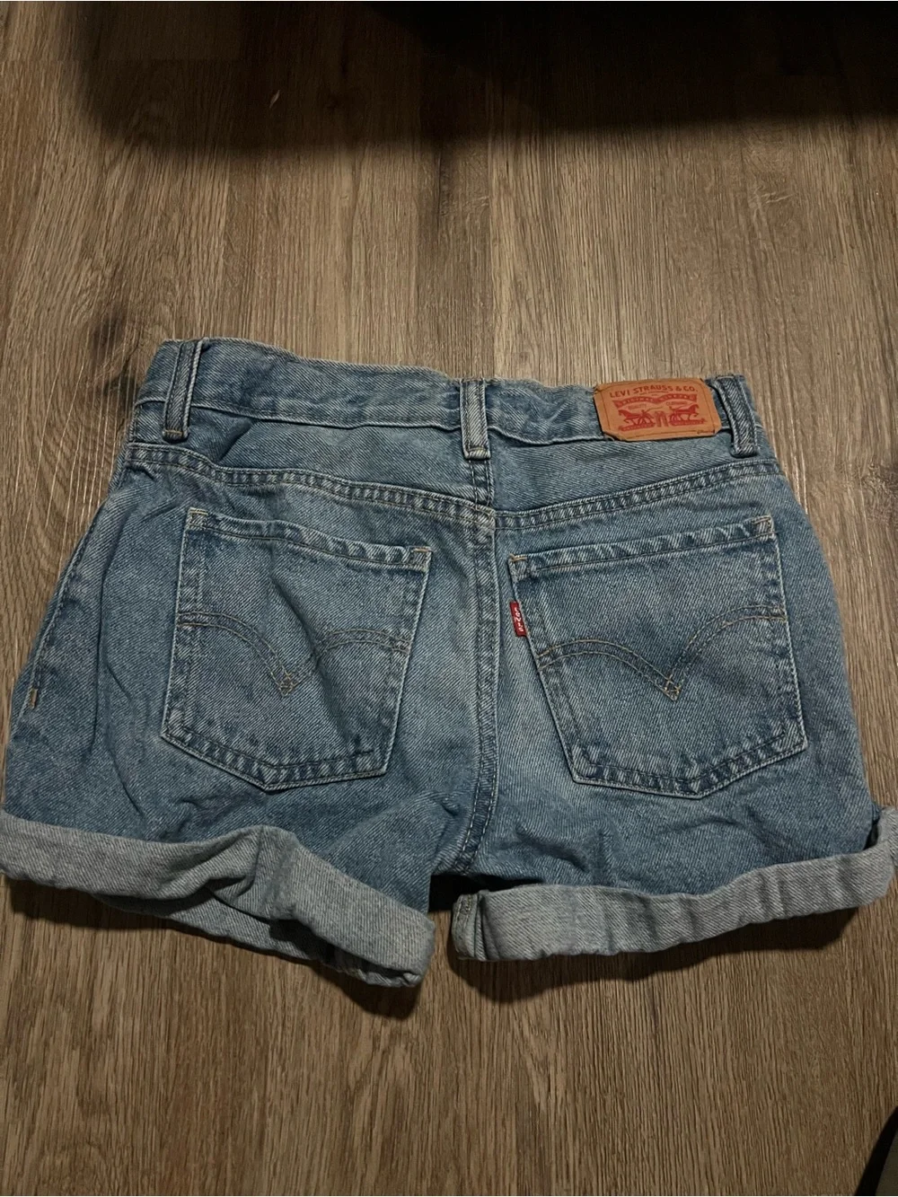 Levi's Girl’s Medium Blue Rolled-Hem Denim Shorts